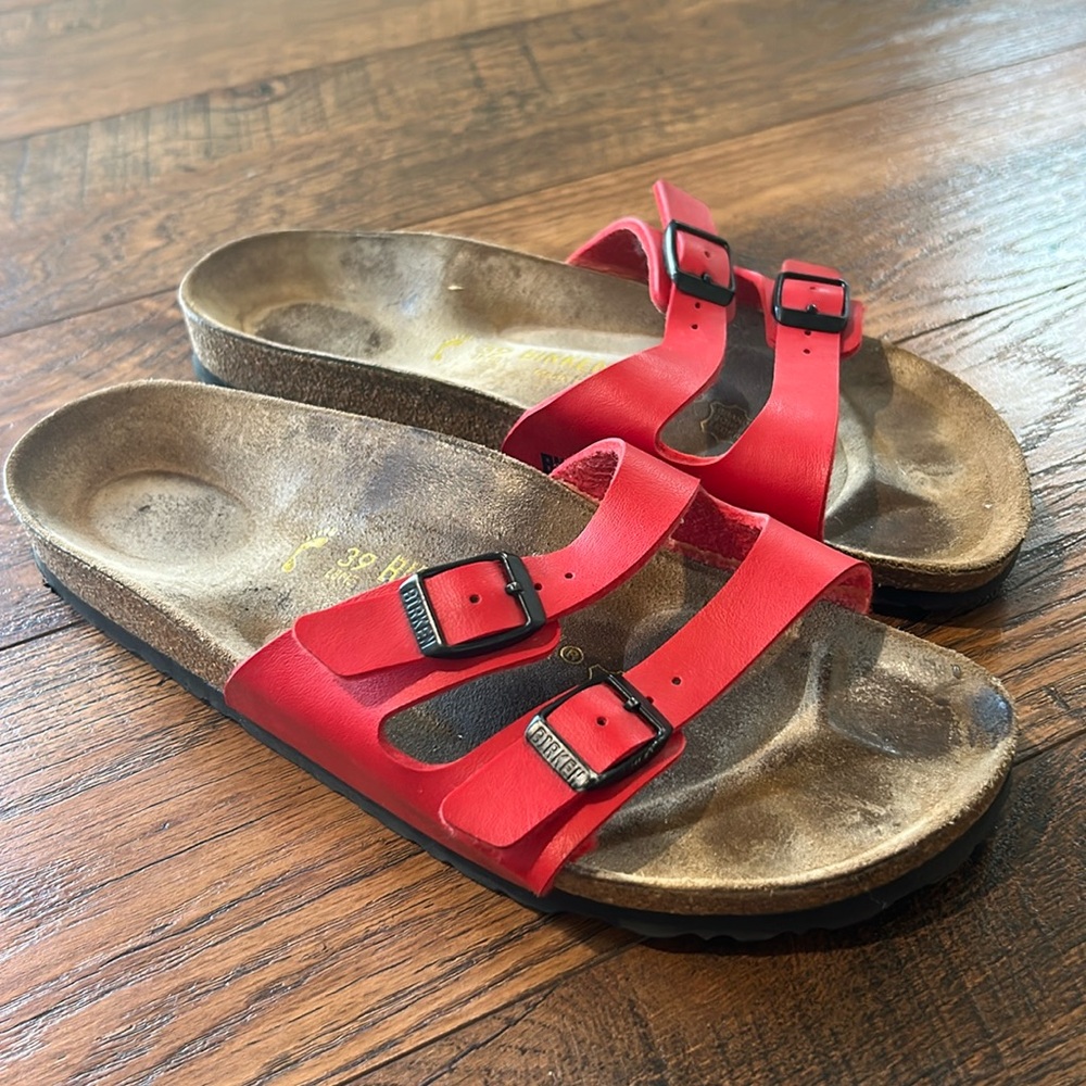 Birkenstock Red Double Strap Sandals
